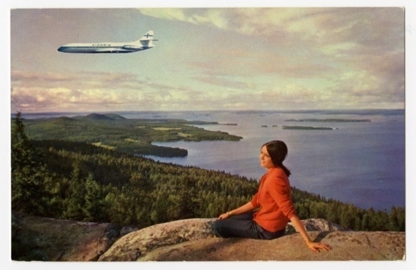 postcard finnaire Sud Aviation Caravelle 1970s sfo museum